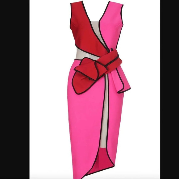 Colorblock Midi Dress NWOT - Picture 3 of 9